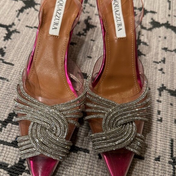 Aquazzura Gatsby 105 embellished slingback pumps - Picture 3 of 8